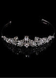 Charming Silver-plated Alloy Tiara With Rhinestones