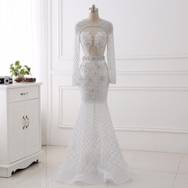 fitted lace wedding dress Luxury Diamonds Prom Dresses, Feather Prom Dresses 243111657 - main image 1