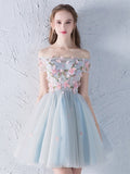 Flowers Appliques Beading cute Homecoming Dress