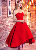  Satin Sweetheart Neckline Hi-lo Ball Gown Prom Dresses With Belt