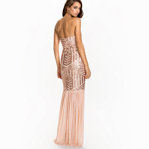 Fashion Sexy Mermaid Sequined Tulle Dress