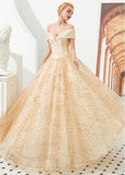 Gold Timeless Sequin Lace Evening Prom Dress
