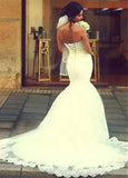Beading Sweetheart Long Mermaid Wedding Dress