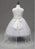Dazzling Lace  Flower Girl Dresses With Handmade Flowers