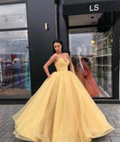sweetheart Floor-Length Ball Gown Strapless Gold Prom Quinceanera Dress
