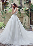 Gorgeous Organza Sweetheart Neckline A-Line Wedding Dresses With Beads & Rhinestones