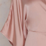 High Slit Pink Silk Like Causal Dress