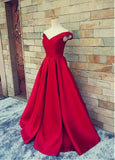 Marvelous Satin Off-the-shoulder Prom Dresses With Pleats