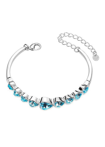 Mazarine Austrian Crystal Hearts Bracelet
