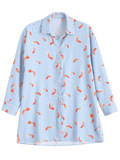  Goldfish Print Striped Button Up Shirt