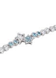  Plated Bracelet with Aquamarine Austria Crystal Star