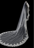 Popular Tulle Wedding Veil With Lace Appliques