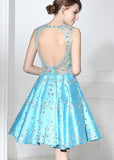 Pretty Tulle Jewel Neckline Short A-line Homecoming Dresses With Beadings