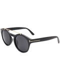 Stunning Alloy Embellished Matte Black Sunglasses