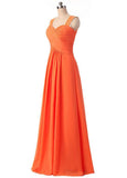 Orange Charming Chiffon Sweetheart Neckline A-Line Prom Dresses