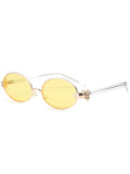 Chic Metal Hand Faux Pearl Nose Pad Oval Sunglasses