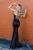 Black Sweetheart Trumpet Mermaid Lace Up Prom Dress with Slit