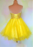 Lovely Tulle & Satin Yellow Homecoming Dresses
