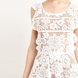 Lovely Backless Ivory Lace Dress