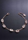 Rose Gold Plated Alloy Double Layered Bracelet