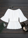 White Flare Sleeve Belted Blouse