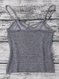 Gray Cami Heathered Cropped Knitted Tank Top