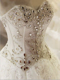 Sequined Tulle Beading Crystal Wedding Gown