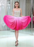 Chiffon Sweetheart Neckline Short Length A-line Cocktail Dresses With Beadings