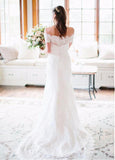 Delicate Lace Off-the-shoulder Neckline Mermaid Wedding Dresses With Lace Appliques