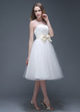 Wonderful Polka Dot Tulle Jewel Neckline Knee-length A-line Wedding Dresses