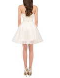 Peacock Embroidery Tulle Short Homecoming Dress Prom Gown