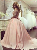 Ball Gown Long Sleeves Off-the-Shoulder Prom Dress