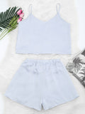  Floral Patched Cami Top And Shorts Set 