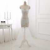 Cutouts White Pearls Crystal V Neck Hollow Prom Dress