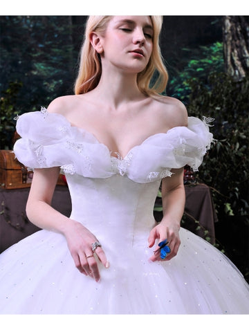 Cinderella White Tulle Ball Gown Wedding Dress Sassymyprom Cinderella White Tulle Ball Gown Wedding Dress Sassymyprom