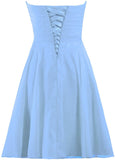Light Blue Short Bridesmaid Dresses Chiffon Wedding Party Dress