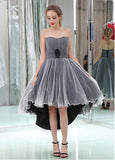  Charming Tulle Sweetheart Neckline Hi-lo Length A-line Prom Dresses With Beadings