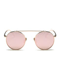 Chunky Frame Round Mirrored Sunglasses