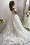 Lace Puffy Tulle Sexy Bride Appliques Off The Shoulder Wedding Dress