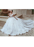 Luxury Organza V-neck Beading Ball Gown Wedding Dress