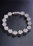 Alloy Bracelet Micro Pave AAA Zirconia Snowflake