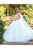 Ball Gown Straps Tulle Appliques Bridal Wedding Dress