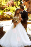 Ball Gown Straps Tulle Appliques Bridal Wedding Dress
