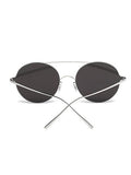 Crossbar Metal Round Sunglasses