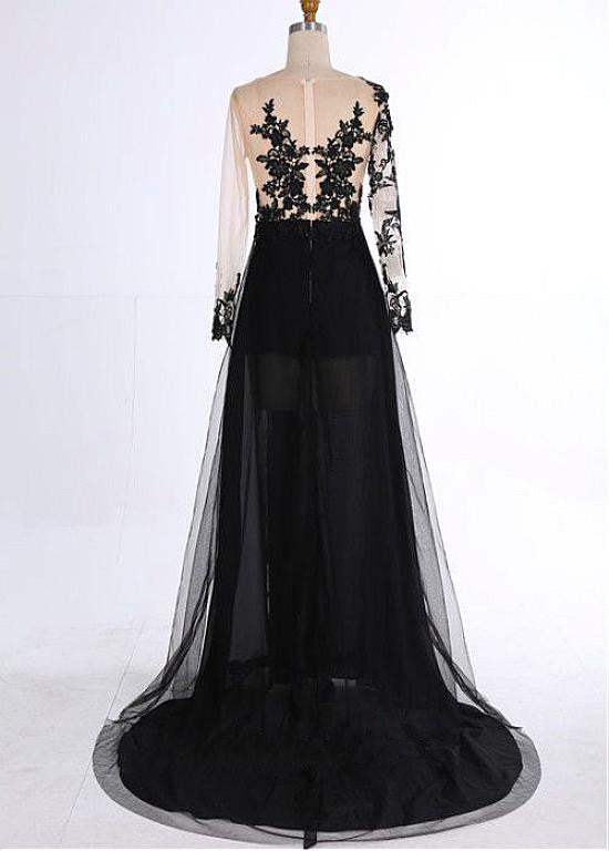 Wonderful Tulle Scoop Neckline A-line Evening Dresses With Lace ...