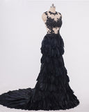 Feather Ruffles Organza Mermaid Prom Dress