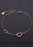 Zircon Heart 925 Sterling Silver Bracelet