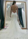 Tulle Sweetheart Neckline Mermaid Wedding Dress With Lace Appliques & Beadings