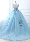 Ball Gown Prom Dresses With Embroidery Butterflies