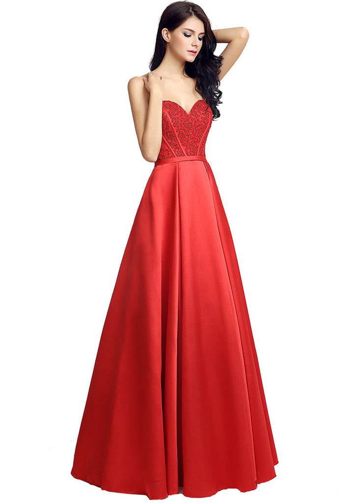 Alluring Beading Natural A-line Prom Dresses main image 1